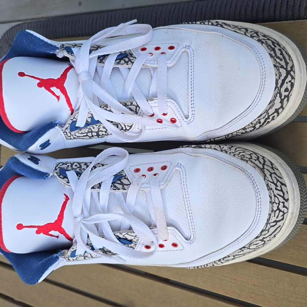 Jordan 3 Retro OG White and True Blue 2016 Size 14 - Picture 4 of 8